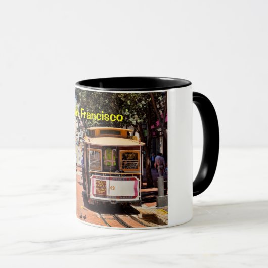 サンフランシスコの世界的に有名な路面電車 マグカップ (正面右)