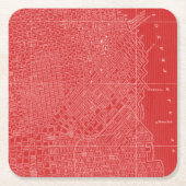 サンフランシスコの写実的な地図 スクエアペーパーコースター (正面)