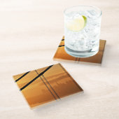 サンフランシスコの前のゴールデンゲートブリッジ ガラスコースター (アングル)