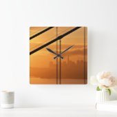 サンフランシスコの前のゴールデンゲートブリッジ スクエア壁時計 (ホーム)