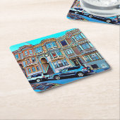 サンフランシスコの北のビーチの紙のコースター スクエアペーパーコースター (アングル)