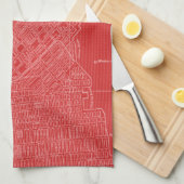 サンフランシスコの図 キッチンタオル (四つ折り)