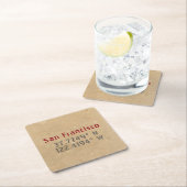 サンフランシスコの地図と座標(都市) スクエアペーパーコースター (インサイチュ)