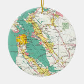 サンフランシスコの地図のオーナメント セラミックオーナメント (正面)