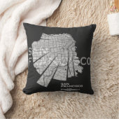 サンフランシスコの地図の枕 クッション (ブランケット)