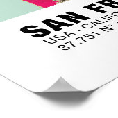 サンフランシスコの地図ポスター – カリフォルニアの地カラフル図 ポスター (角)