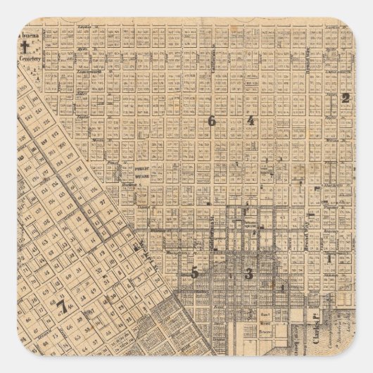 サンフランシスコの地図 スクエアシール (正面)