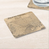 サンフランシスコの地図 スクエアペーパーコースター (アングル)