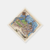 サンフランシスコの地図 スタンダードカクテルナプキン (角)