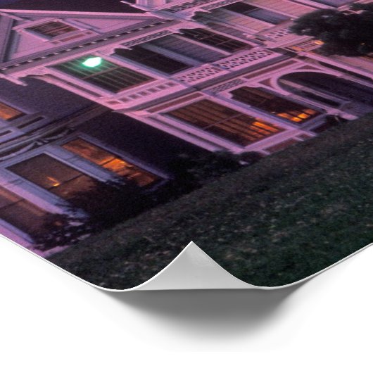 サンフランシスコの夕暮れの一軒家 ポスター (角)