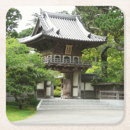サンフランシスコの日本庭園 スクエアペーパーコースター (正面)