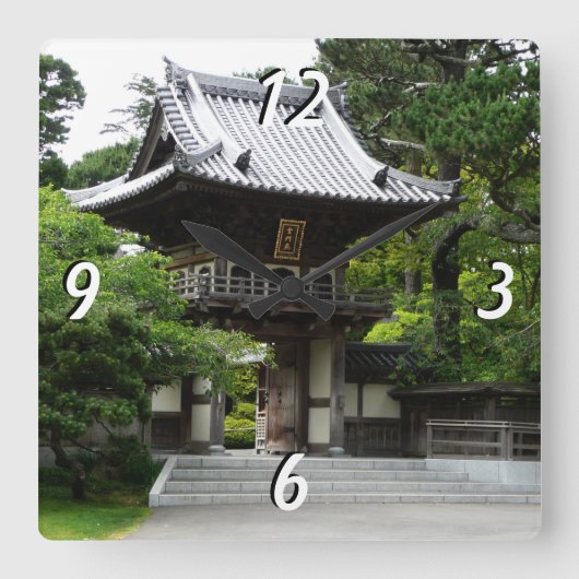 サンフランシスコの日本庭園 スクエア壁時計 (正面)