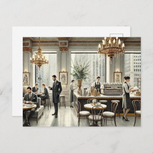サンフランシスコの洗練されたカフェ ポストカード (正面/裏面)