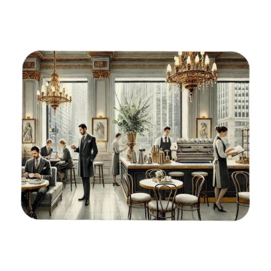 サンフランシスコの洗練されたカフェ マグネット (横)