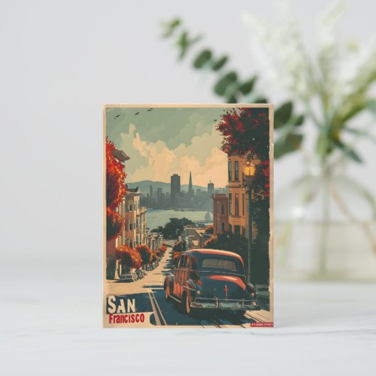 サンフランシスコの海岸のノスタルジア ヴィンテージ ポストカード (スタンド正面)