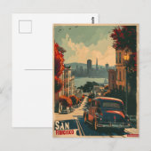 サンフランシスコの海岸の郷愁を感じるヴィンテージ ポストカード (正面/裏面)