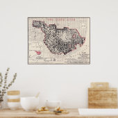 サンフランシスコの火災地図 – 1908 （プネットブラザーズ） BigMap ポスター (キッチン)
