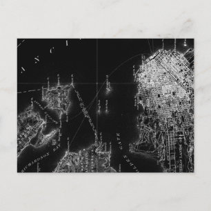 サンフランシスコの白黒の地図 ポストカード