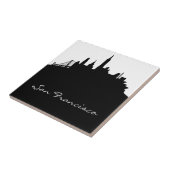 サンフランシスコの白黒スカイライン タイル (側面)