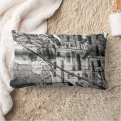 サンフランシスコの白黒落書き ランバークッション (ブランケット)