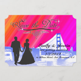 サンフランシスコの眺めの日付カードを救って下さい セーブザデート