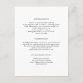 サンフランシスコの結婚式週末の詳細 エンクロージャーカード (裏面)