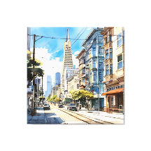 サンフランシスコの美しいペンとインクのスケッチ