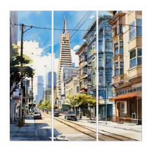 サンフランシスコの美しいペンとインクのスケッチ