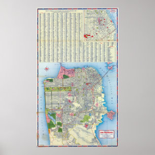 サンフランシスコの通り地図 ポスター
