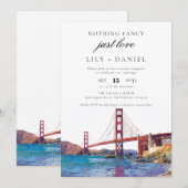 サンフランシスコの隠れ家的な結婚式の披露宴 招待状 (正面/裏面)