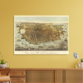 サンフランシスコの鳥瞰図 キャンバスプリント (インサイチュ (リビング))