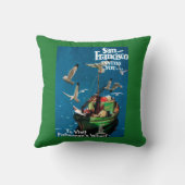 サンフランシスコのCaliforniaFishermanの波止場 クッション (裏面)