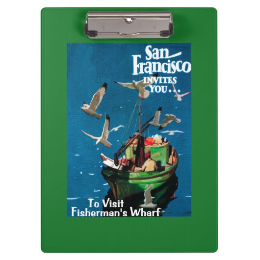 サンフランシスコのCaliforniaFishermanの波止場 クリップボード (正面)