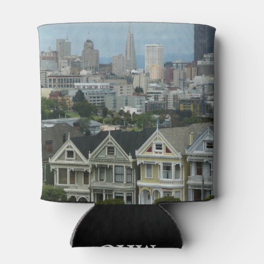 サンフランシスコはがきロウシティシーン写真 缶クーラー (裏面)