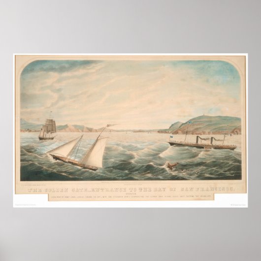 サンフランシスコへのゴールデンゲート入り口(0642A) ポスター (正面)