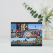 サンフランシスコアイコニック観光客アトラクションポストカード ポストカード (スタンド正面)