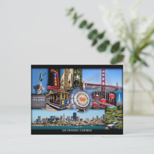 サンフランシスコアイコニック観光客アトラクションポストカード ポストカード (スタンド正面)