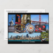 サンフランシスコアイコニック観光客アトラクションポストカード ポストカード (正面/裏面)