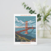 サンフランシスコエレガントカリフォルニアヴィンテージトラベル ポストカード (スタンド正面)