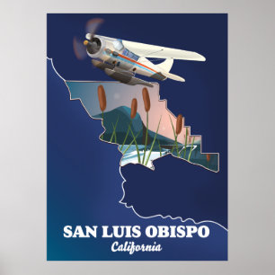 サンフランシスコオビスポ カリフォルニア地図 ポスター