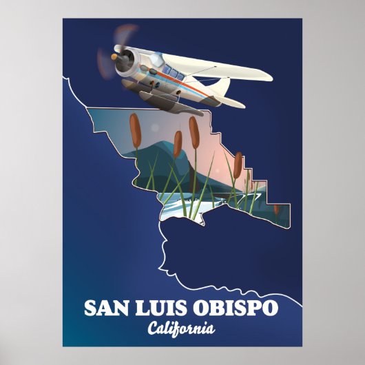 サンフランシスコオビスポ カリフォルニア地図 ポスター (正面)