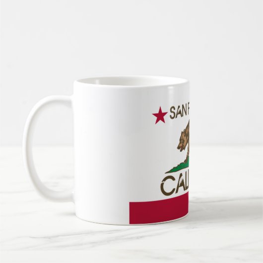 サンフランシスコカリフォルニアの旗 コーヒーマグカップ (左)