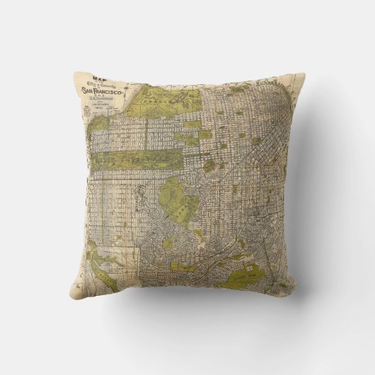 サンフランシスコカリフォルニアの1932年のCandrainの地図 クッション (裏面)