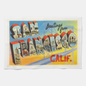 サンフランシスコカリフォルニアカリフォルニア古い旅行記念品 キッチンタオル (横)