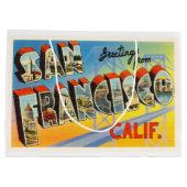 サンフランシスコカリフォルニアカリフォルニア古い旅行記念品 ラージペーパーバッグ (裏面)
