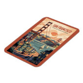 サンフランシスコカリフォルニアスカイライントラベルアートレトロ マグネット (左側)