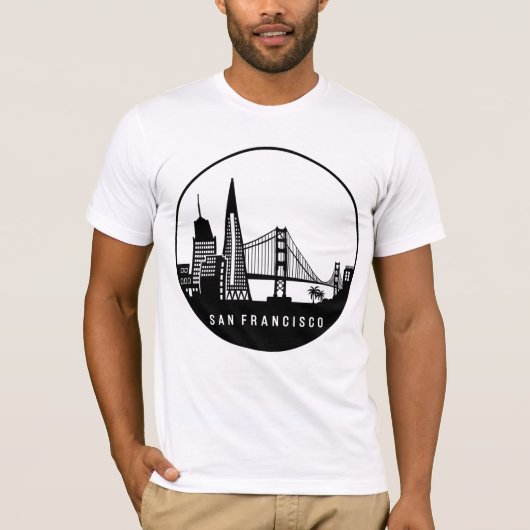 サンフランシスコカリフォルニアスカイライン Tシャツ (正面)