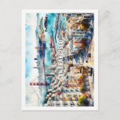 サンフランシスコカリフォルニアプレイスウォーターカラー ポストカード (正面)