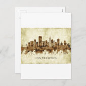 サンフランシスコカリフォルニア市の町並み シーズンポストカード (正面/裏面)