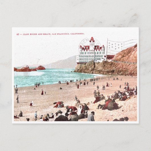 サンフランシスコクリフハウス1908ヴィンテージポストカード ポストカード (正面)